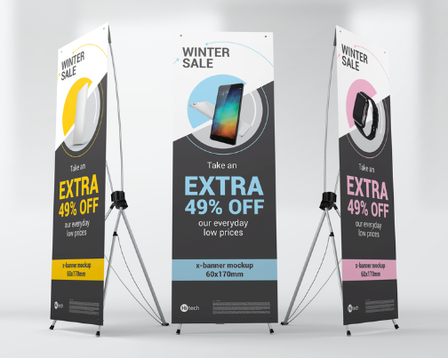 展會便攜式美式X展架制作需要多久?  第1張